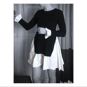 English Factory black peplum skirt dress